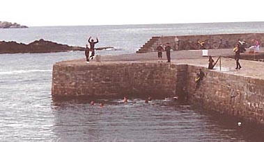 Portsoy Harbour, where local children enjoy 'jumping in' in the summer months